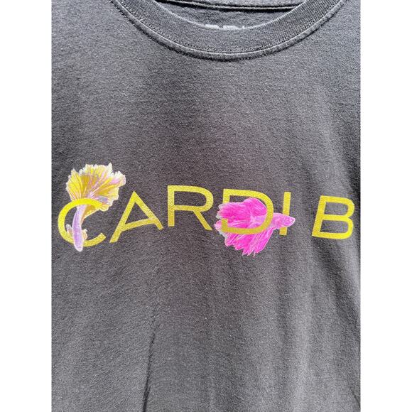 Cardi B colorful beta fish rap black t-shirt Size Large - Picture 5 of 5